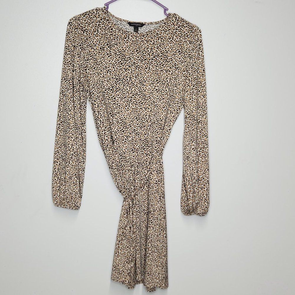 Banana Republic Cheetah Print Long Sleeve Dress With Belt Size Medium EUC